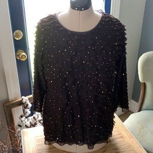 Brown Sequins Top